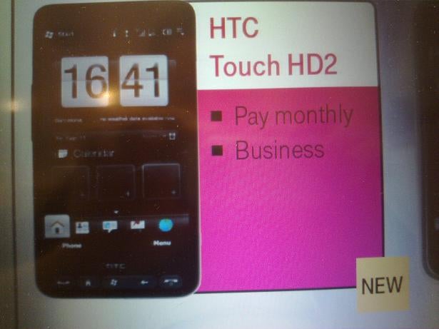 HTC Touch HD2 bound for T-Mobile UK - gets pictured