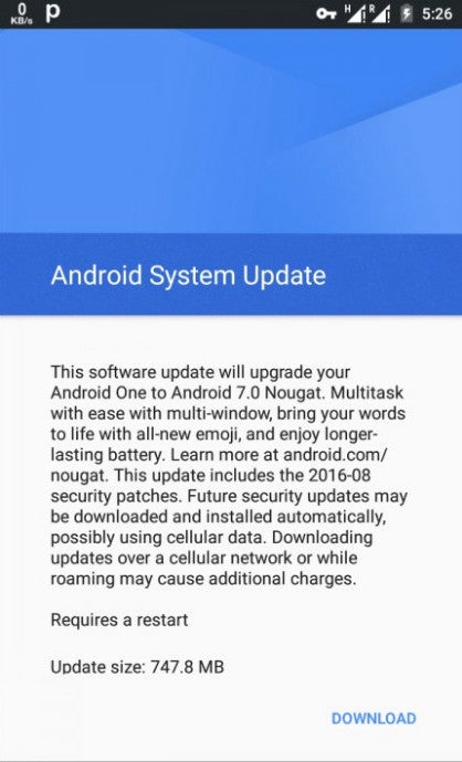 Android One phones now receiving Android 7.0 Nougat update