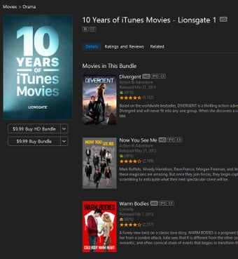 Apple is running a crazy 24-hour sale on movies right now: get a bundle of 10 movies for $10
