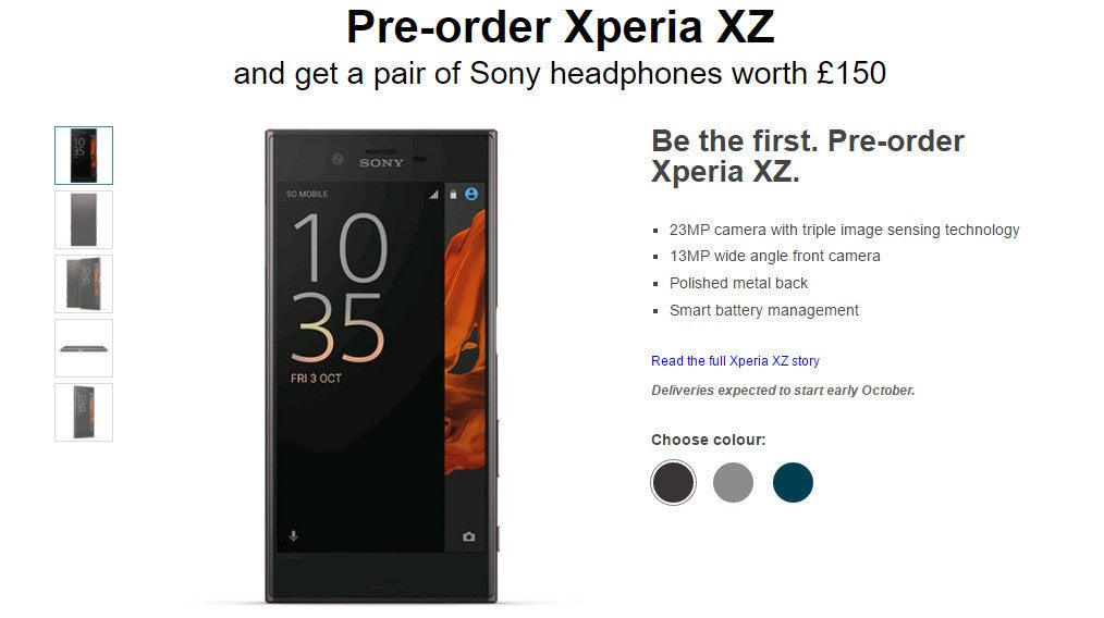 Xperia XZ pre-orders in Europe come with free Sony headphones in tow