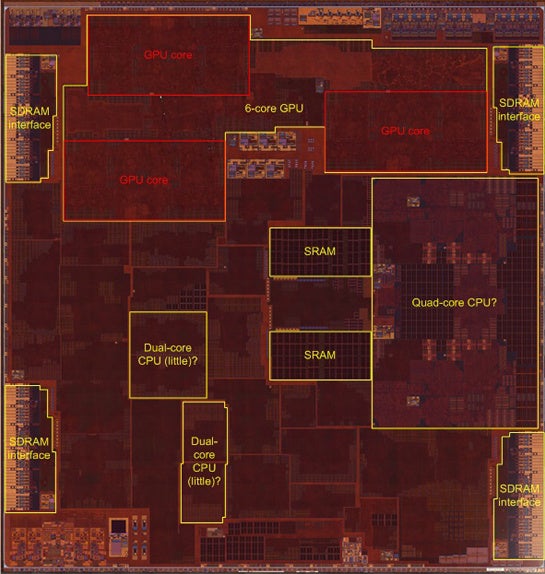 Transistor-level die image of the Apple A10 system chip - iPhone 7 teardown reveals the secrets behind the A10 chip