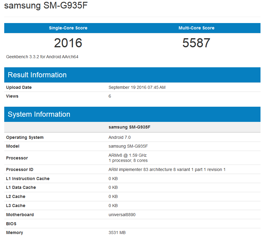 Geekbench test reveals that Android 7.0 is being tested on the Samsung Galaxy S7 edge - The Samsung Galaxy S7 edge is being tested with Android 7.0