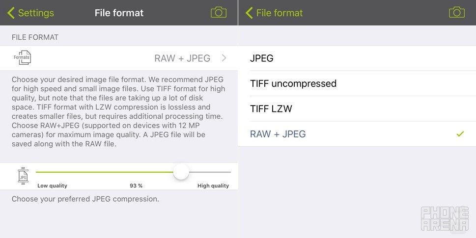 ProCamera&#039;s settings page allows you to choose your preferred capture format of choice - How to shoot RAW photos with your compatible iOS 10-running iPhone
