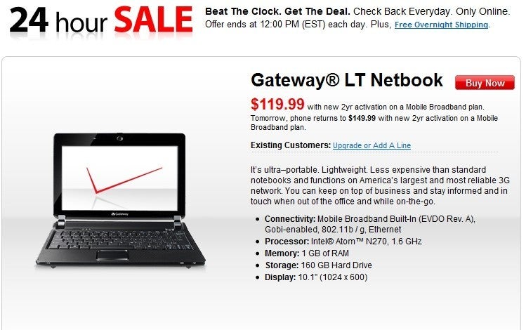 UPDATE 24 Hour Sale: Verizon's LG enV Touch and Gateway Netbook