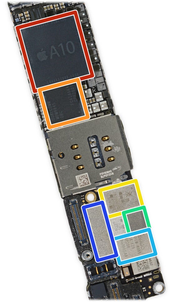 An iPhone 7 Plus circuit board - This could be why some iPhone 7 units make a hissing noise