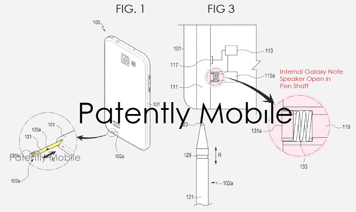 Future version of Samsung's S Pen of the Galaxy Note could include a speaker - Samsung patents new S Pen for Galaxy Note with in-built speaker