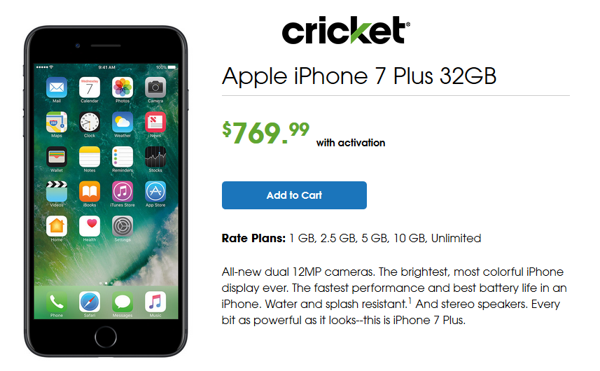 Starting tomorrow, the Apple iPhone 7 and Apple iPhone 7 Plus will be available at select Cricket stores - Apple iPhone 7 and iPhone 7 Plus hit select Cricket company owned and authorized stores tomorrow