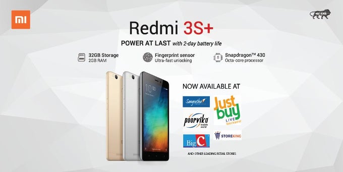 The Redmi 3S Plus goes on sale today in India for the equivalent of $143 - Xiaomi Redmi 3S Plus is official: low-cost handset with octa-core chip and 4100 mAh battery