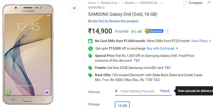 Samsung Galaxy On8 goes on sale for just $225 outright