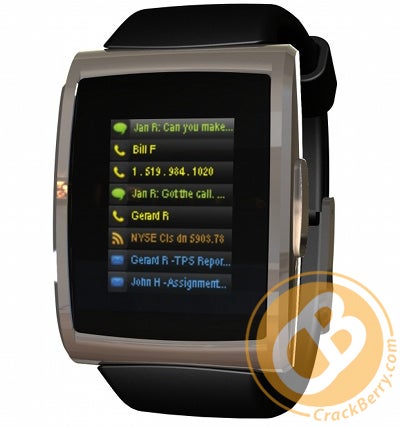 BlackBerry Bluetooth Watch accessory pictured