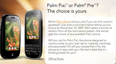 Two ways to win a Palm Pixi