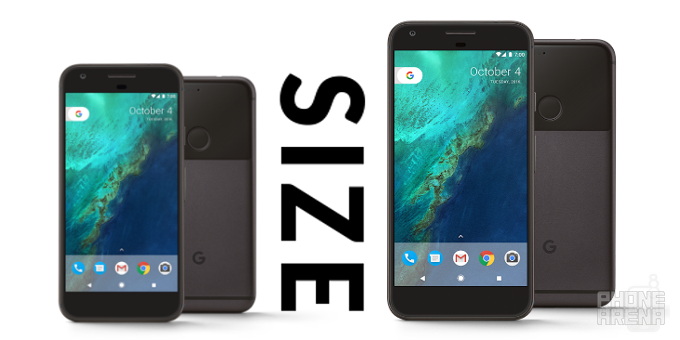 Google Pixel and Pixel XL size comparison versus iPhone 7, 7 Plus, Galaxy S7, S7 edge, Note 7, LG V20, etc.