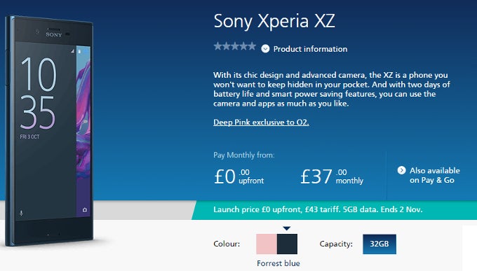 As of now, O2 UK has the Xperia XZ available in Deep Pink and Forest Blue - Xperia XZ in Deep Pink is official, though you probably won&#039;t be able to get it