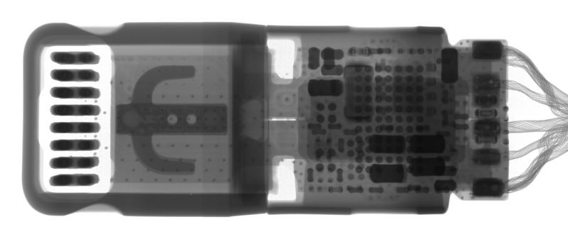 There&#039;s a lot of circuitry inside this for a simple adapter - Inside Apple&#039;s new audio adapter: X-Rays reveal its hidden components
