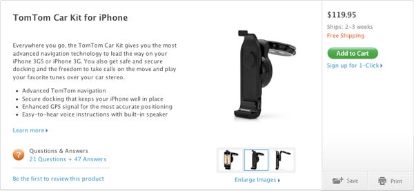 Apple Store now selling the TomTom iPhone kit