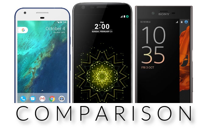 Google Pixel vs LG G5 vs Sony Xperia XZ: specs and size comparison