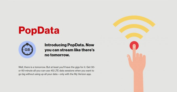 Verizon's new PopData sessions are time-limited windows of unlimited data transfer