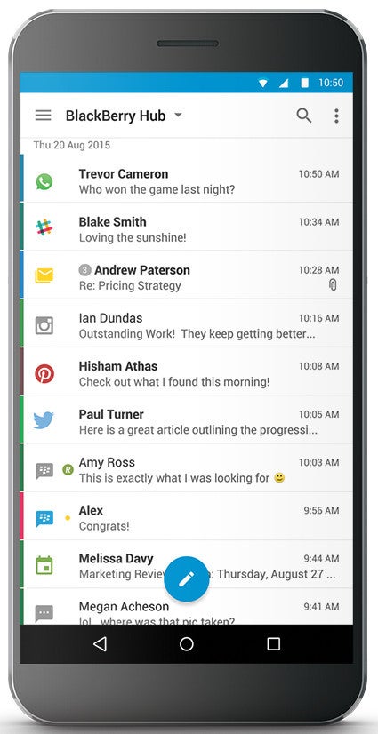 BlackBerry explains why Hub+ is better than Samsung Focus app