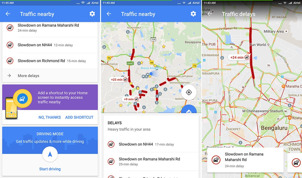 Google Maps update introduces a handy shortcut to the 'Traffic Nearby' screen