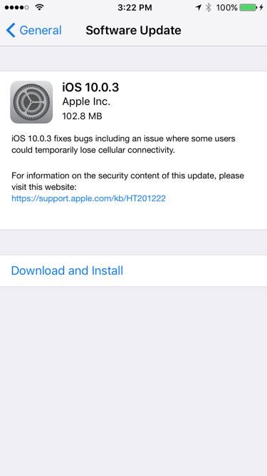 Apple launches iOS 10.0.3 update to fix the iPhone 7&#039;s LTE connectivity issues