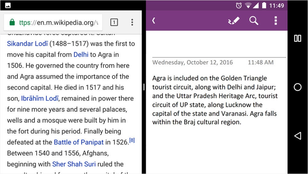 Multi-window support - Microsoft&#039;s OneNote for Android updated with multi-window support