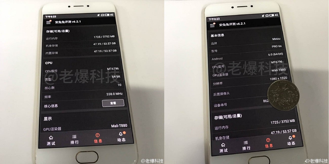 Meizu Pro 6s possible specs revealed in live images