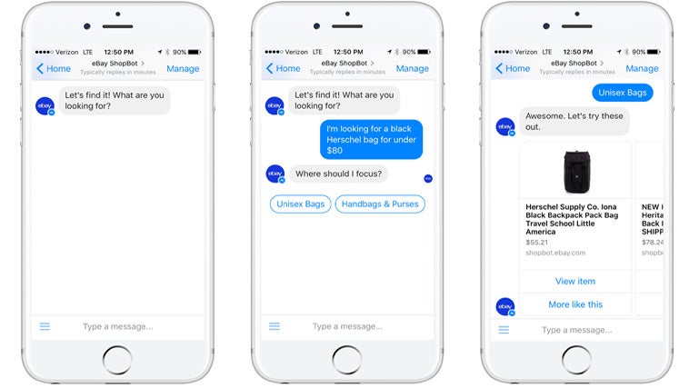 eBay launches shopping bot for Facebook Messenger