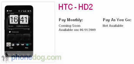 HTC HD2 to get U.K. launch on November 6th?