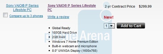 Sony VAIO P Series Netbook coming to Verizon