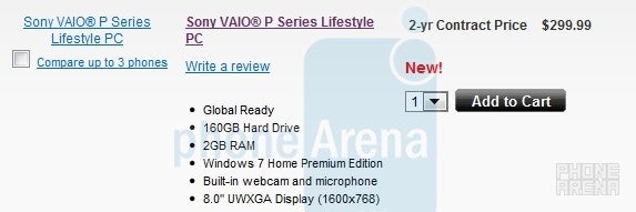 Sony VAIO P Series Netbook coming to Verizon