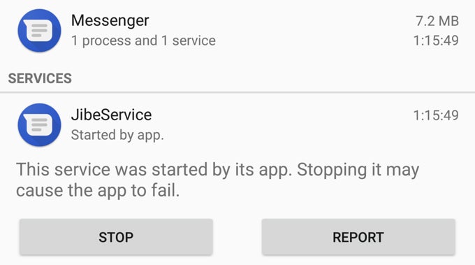 JibeService running alongside Messenger 2.0 - Grab the new Google Messenger here; RCS support coming soon?