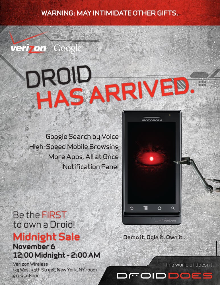 Verizon store in NYC will open at midnight for DROID launch