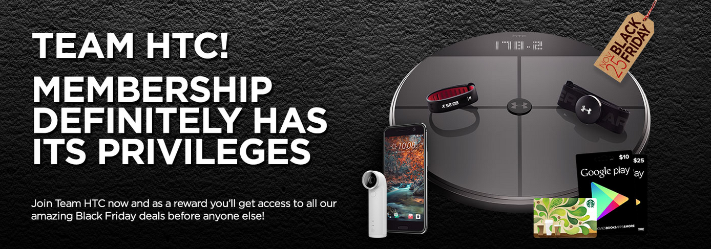 Join Team HTC and get access to Black Friday deals early - Here&#039;s how you can get HTC&#039;s Black Friday deals early