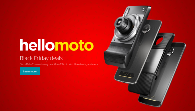 Motorola Black Friday 2016 deal: get any Moto Z-series phone with a Moto Mod at $250 off