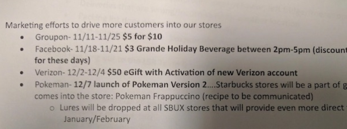 Memo from Starbucks HQ reportedly reveals December 7th release of Pokemon Go&#039;s next big update - Pokemon Go update rumored to take place on Pearl Harbor Day, December 7th