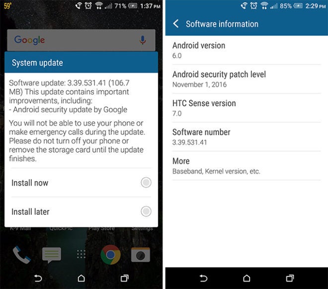 HTC One M9 on T-Mobile receiving November security patches