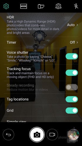 The LG V20 camera settings screen - Use these LG V20 camera tips and tricks to shoot the best photos you've ever taken