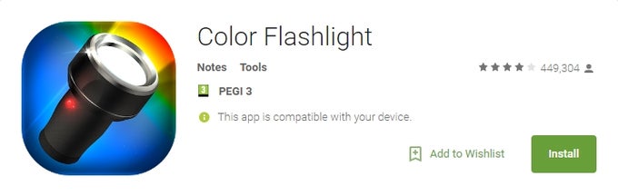 A color flashlight app, downloaded over 50 million times. - Dangerous Apps: How they work and how to protect yourself