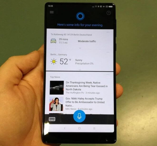 Xiaomi Mi MIX includes Microsoft's Cortana assistant
