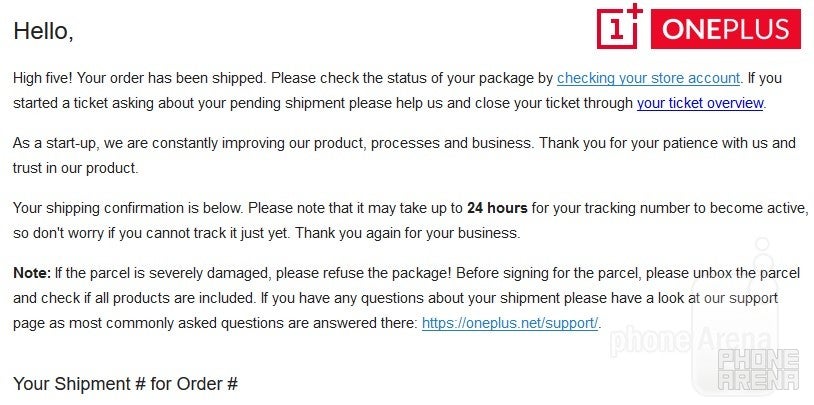 Orders for the newly announced OnePlus 3T are shipping
