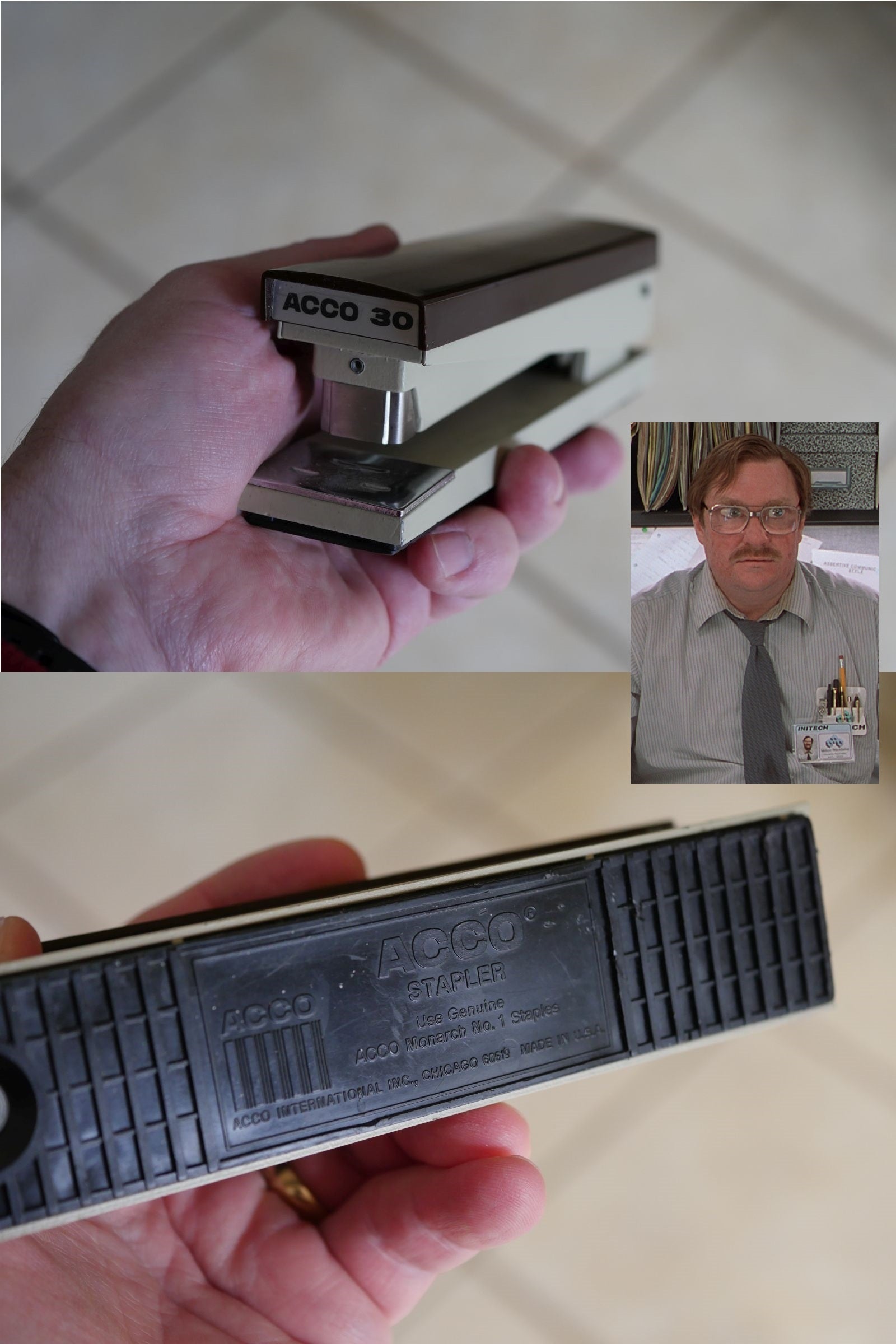 I am by no means like Milton from Office Space, but I have had this Acco 30 stapler for at least 20 years. Made of steel, made in the USA, and shipped around the world until less expensive manufacturing venues became available. Try and find a stapler not made in Asia nowadays. - Apple making iPhones in the United States? Do not hold your breath