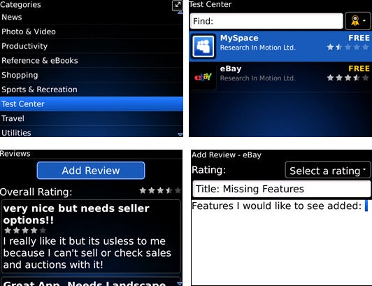 RIM launches Test Center App Store category
