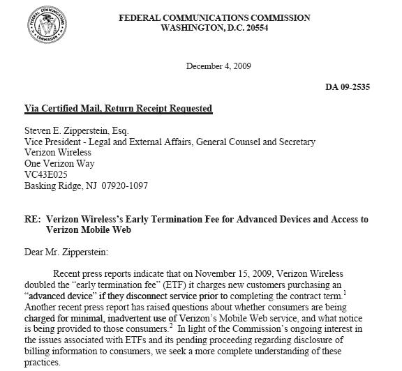 Verizon on FCC hot seat about raising ETF?