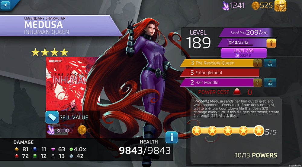 Marvel Puzzle Quest adds Medusa, Queen of the Inhumans, as new character