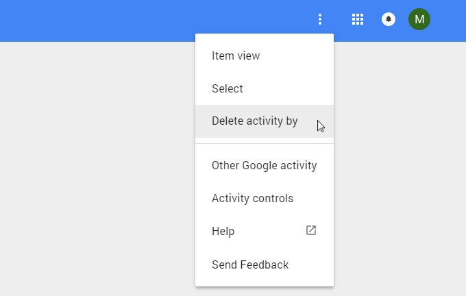 Click on the three vertical dots in the top right corner of the screen and select Delete activity by from the drop-down menu - Your entire Google voice search history is stored here (and you can delete it!)