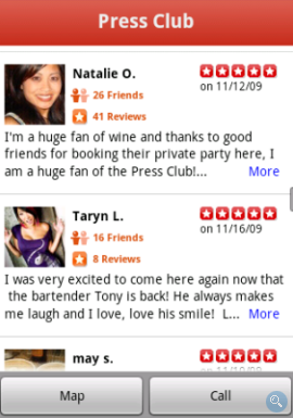 Yelp for food on the Android Market