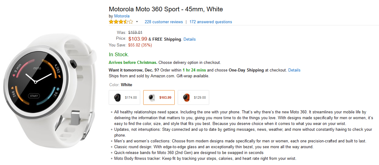 Moto 360 sport discount amazon