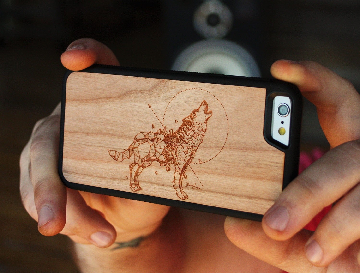 Carved Geometric Wolf by Kerby Rosanes - $39 - Late shoppers&#039; gift guide: Smartphone cases