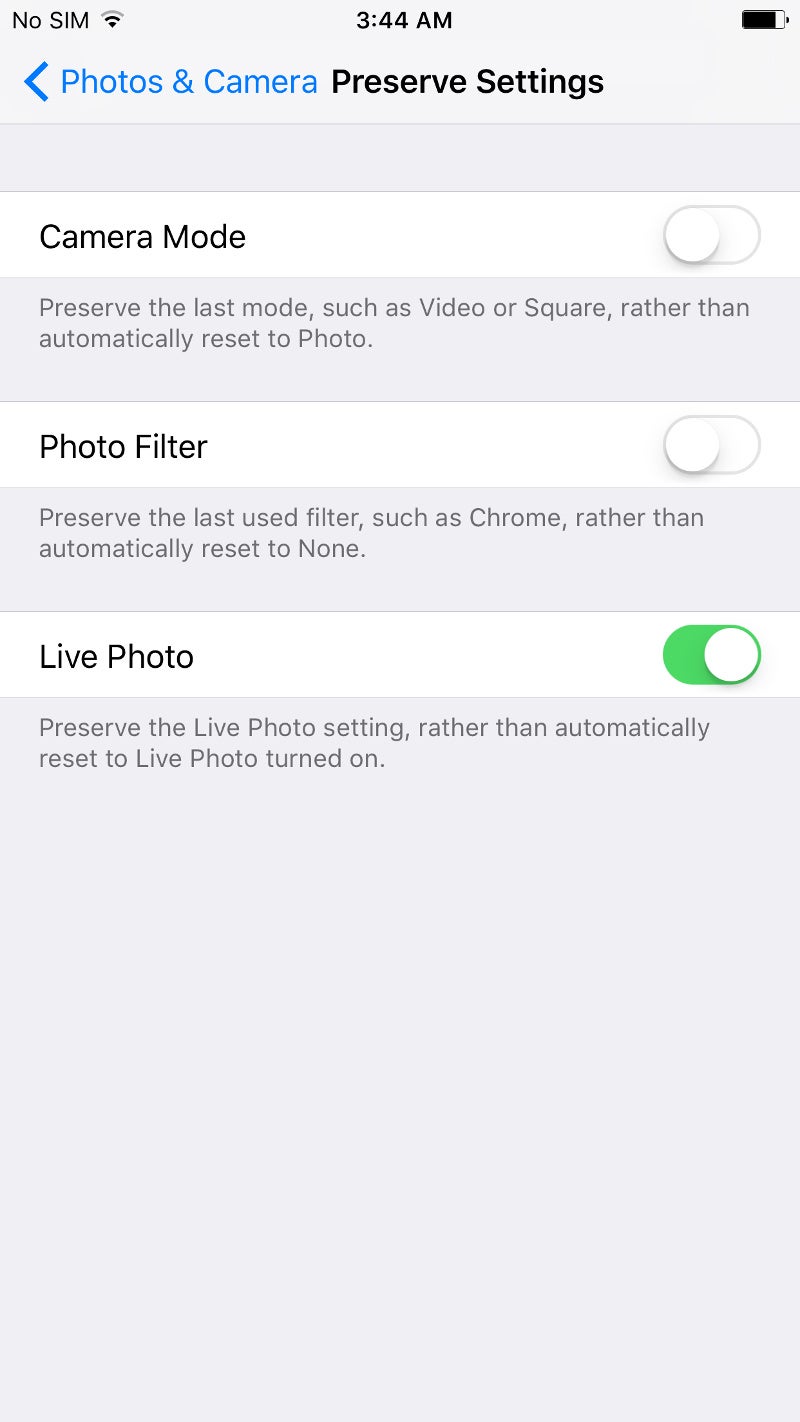 You can now preserve the camera settings of your iPhone, thanks iOS 10.2!