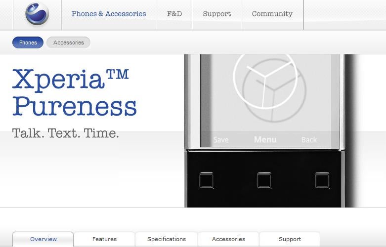 Sony Ericsson Xperia Pureness now available online for $990
